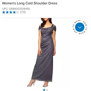 Alex Evenings Gray Dress with Cowl Neck and Flutter Sleeves